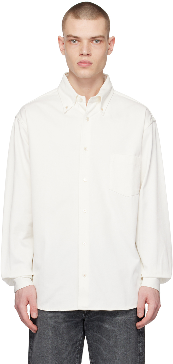 Acne Studios White Patch Pocket Shirt In 100 White