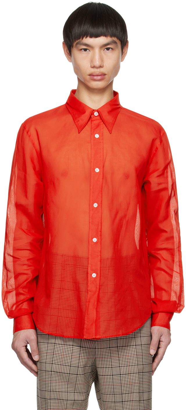 Acne Studios Red Button-up Shirt In Aci Cardinal Red