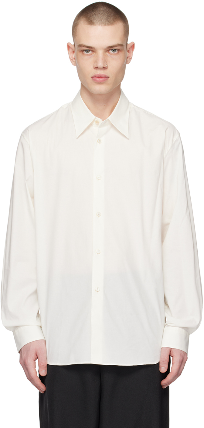 Shop Acne Studios Off-white Button Shirt In 100 White