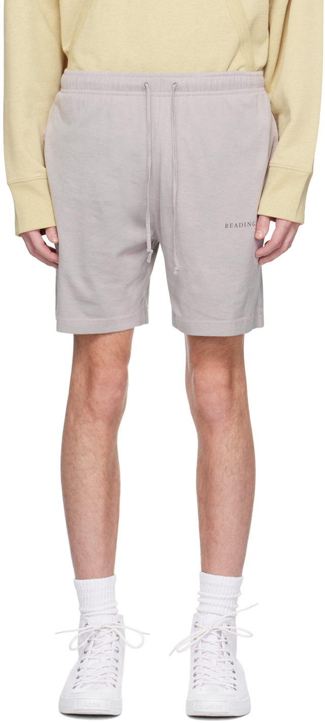 Acne Studios Printed Heat-reactive Cotton-jersey Drawstring Shorts In Grey