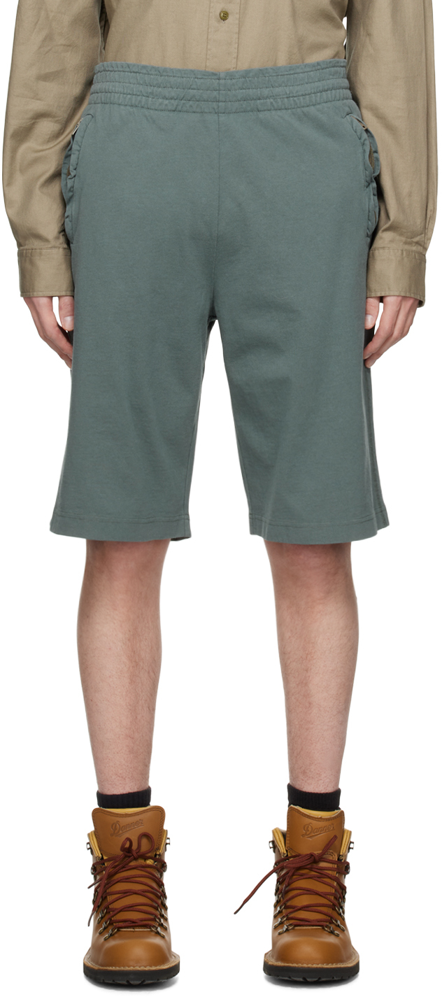 Acne Studios Khaki Exposed Seam Shorts In Ca3 Cedar Green