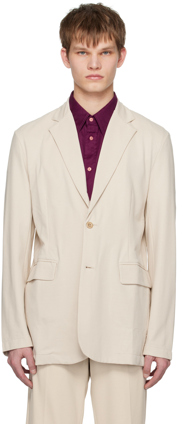 Acne Studios: Beige Single-Breasted Blazer | SSENSE