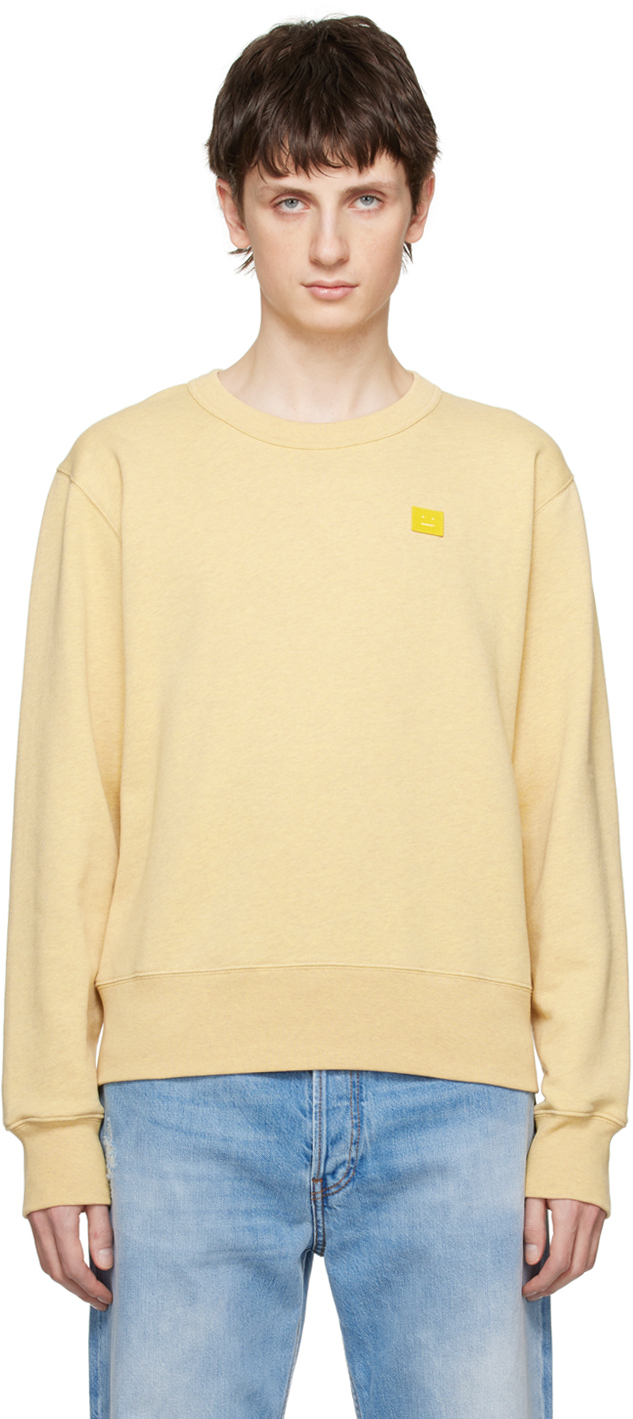 Acne Studios Leopard Jacquard Crewneck Sweater Yellow