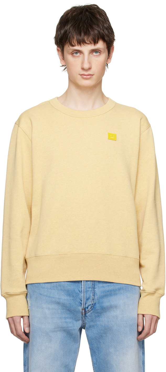 Acne Studios Yellow Crewneck Sweatshirt In Dag Pale Yellow Mela
