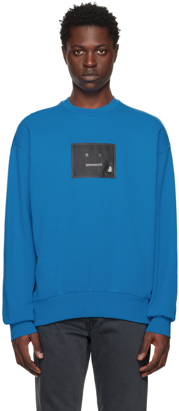 Acne Studios Blue Crewneck Sweatshirt In Cs0 Sapphire Blue
