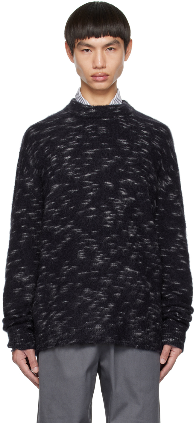 Shop Acne Studios Navy Stripe Sweater In D98 Midnight Blue