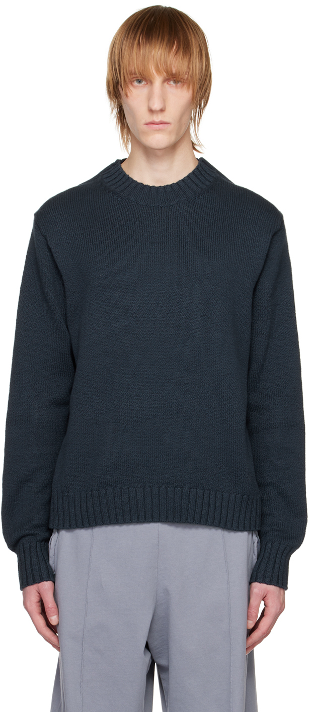 Navy Crewneck Sweater by Acne Studios on Sale