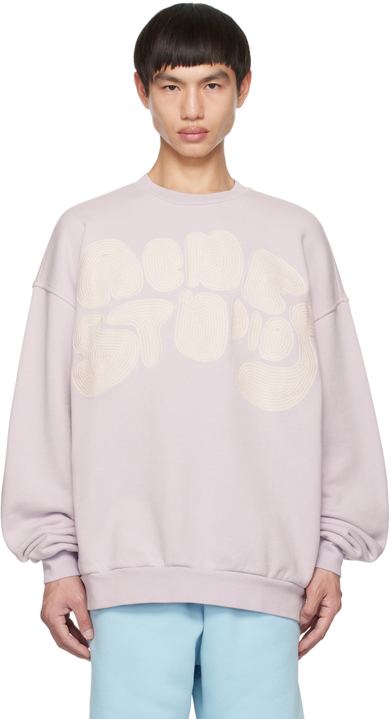 Acne Studios Embroidered-logo Sweatshirt In Css Pale Lilac