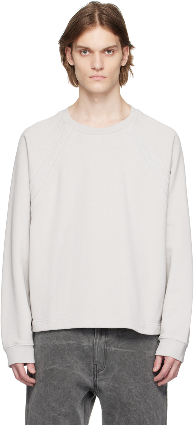 Acne Studios Grey Embossed Sweatshirt In Aeh Cold White