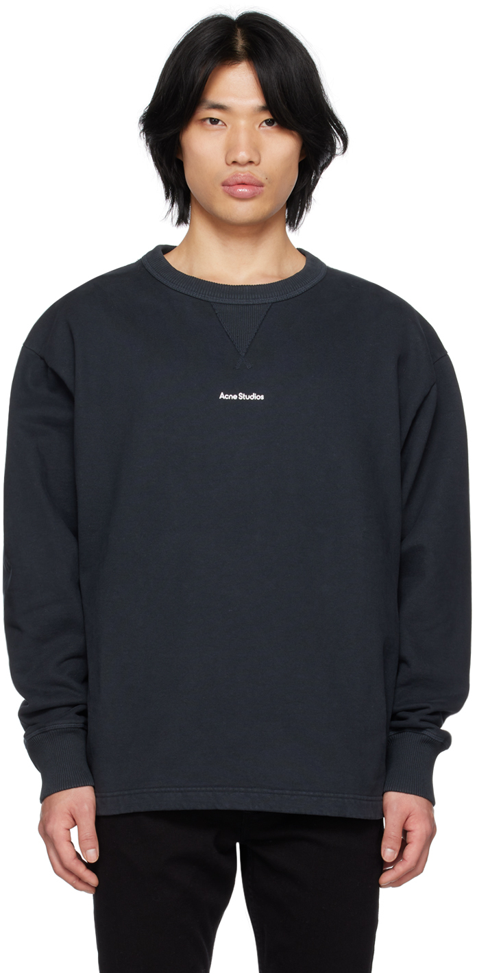 Shop Acne Studios Black Stamp Sweatshirt In 900 Black