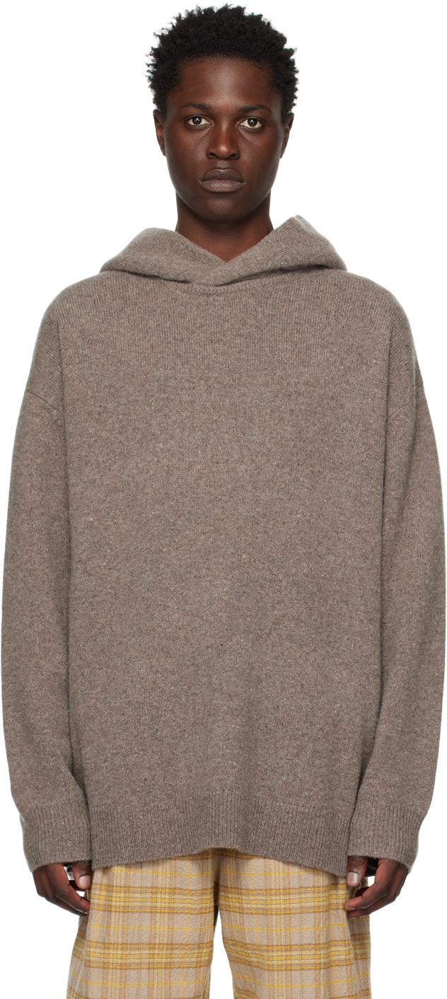 Acne Studios Gray Dropped Shoulder Hoodie In Aa8 Fox Grey