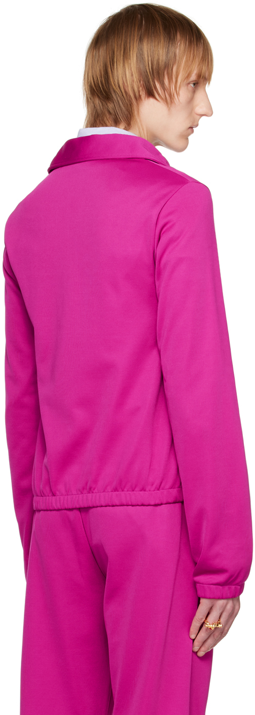 Acne Studios Pink Embroidered Track Jacket In Act Fuchsia Pink