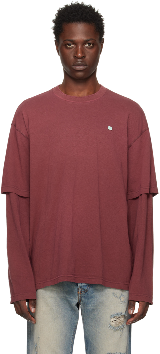 Red Layered Long Sleeve T-Shirt