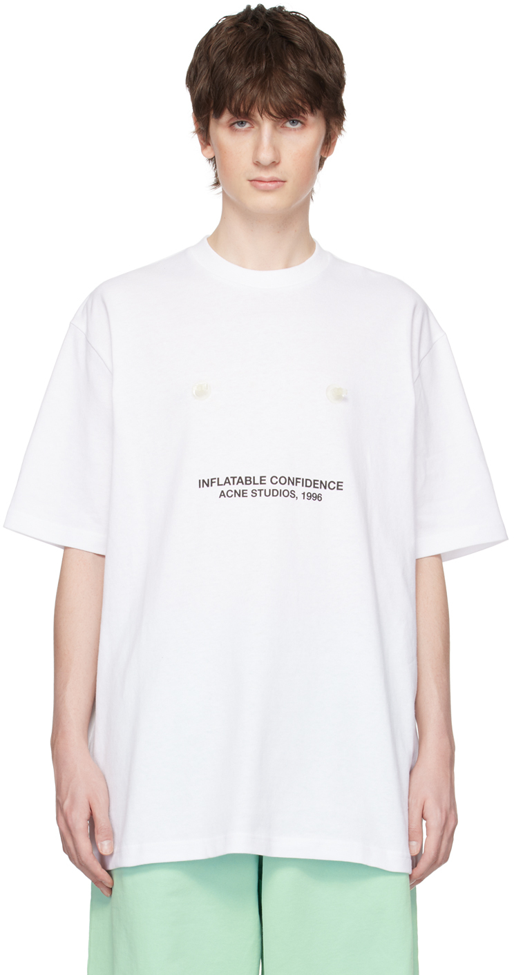 White Confidence' T-Shirt by Acne Studios Sale