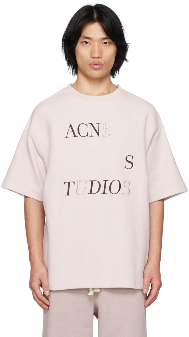 Acne Studios Purple Embroidered T-shirt In Css Pale Lilac