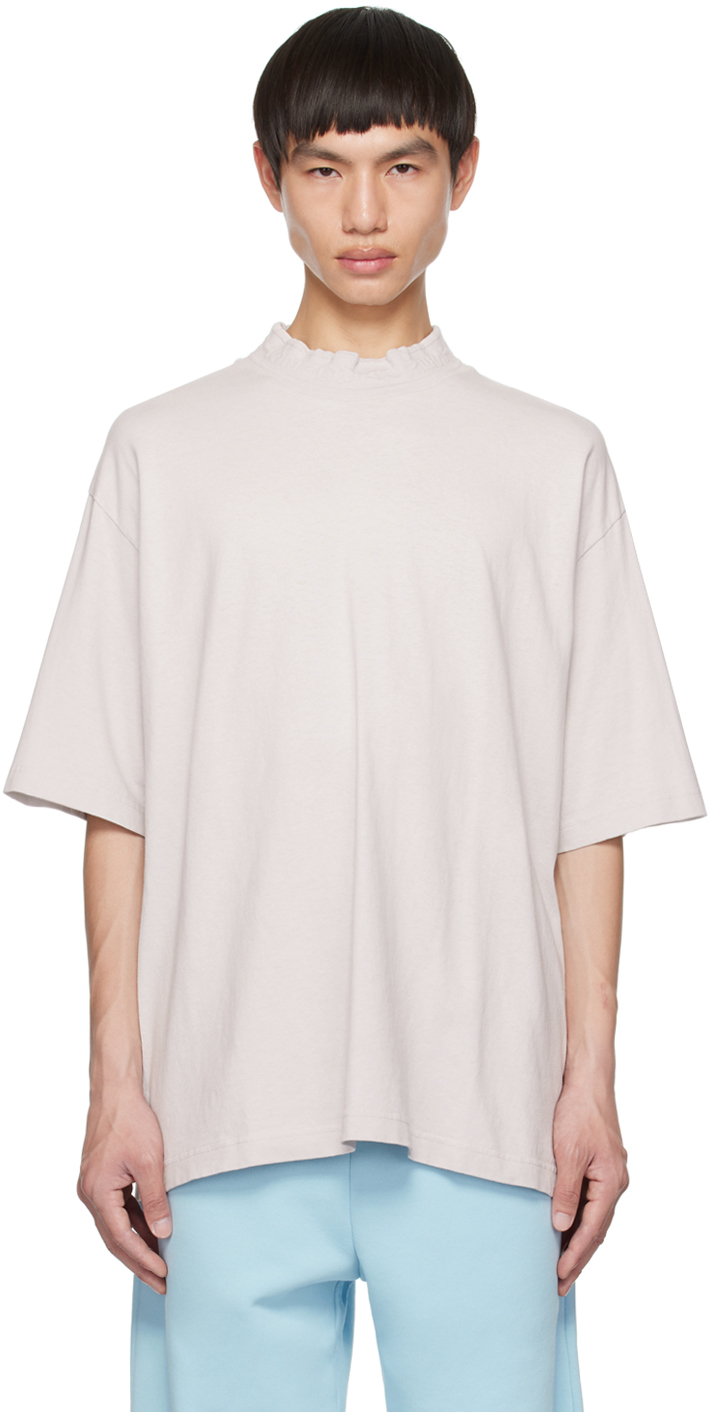 Acne Studios Off-white Embossed T-shirt In Aqc Cold White