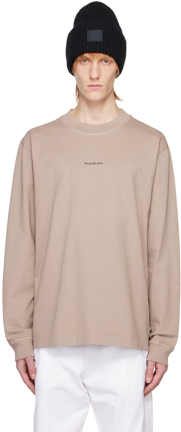 Beige Printed Long Sleeve T-Shirt by Acne Studios on Sale