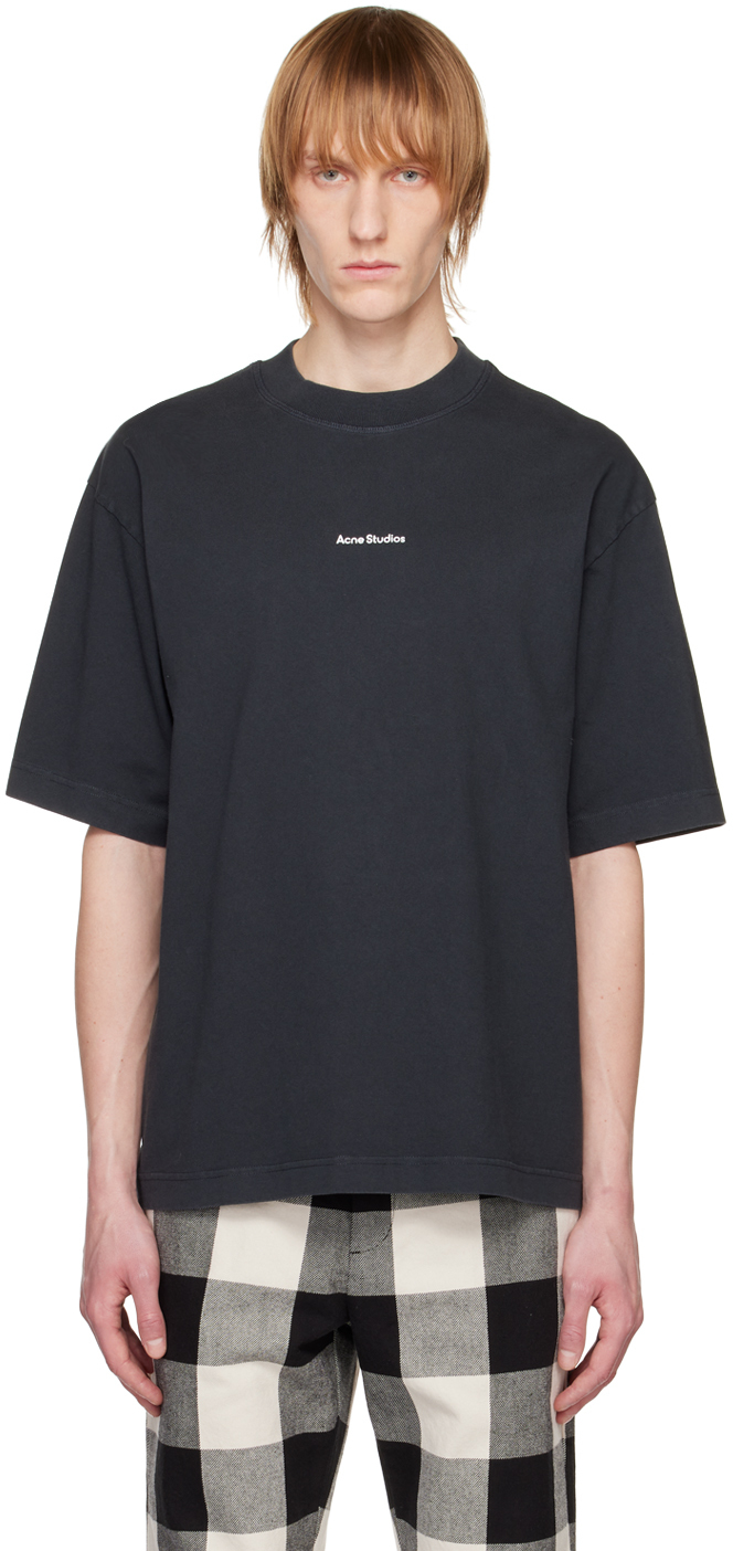 Acne Studios: Black Printed T-Shirt | SSENSE