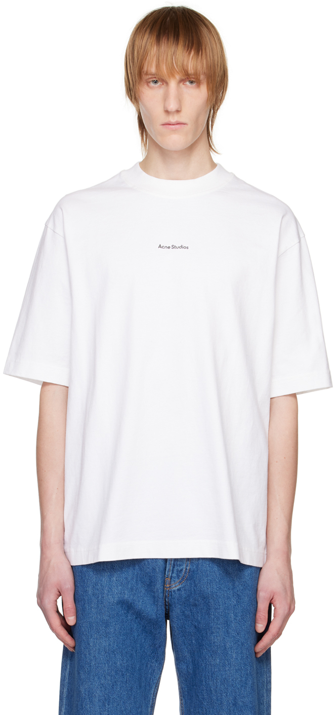 Acne Studios White Printed T Shirt SSENSE