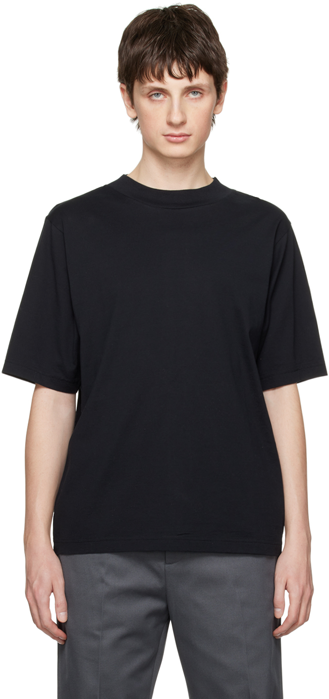 Acne Studios Black Mock Neck T-shirt In 900 Black