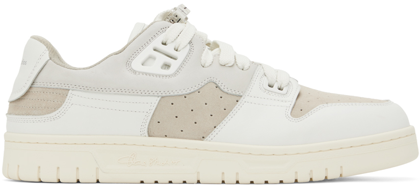 Acne Studios White & Off-white Leather Low-top Sneakers