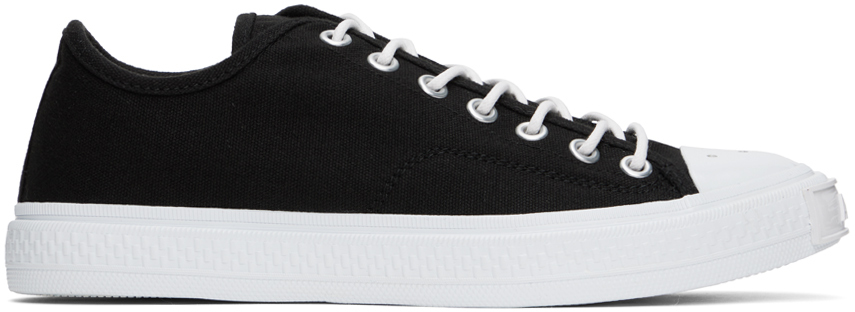 Acne Studios Rubber-trimmed Canvas Sneakers In Black