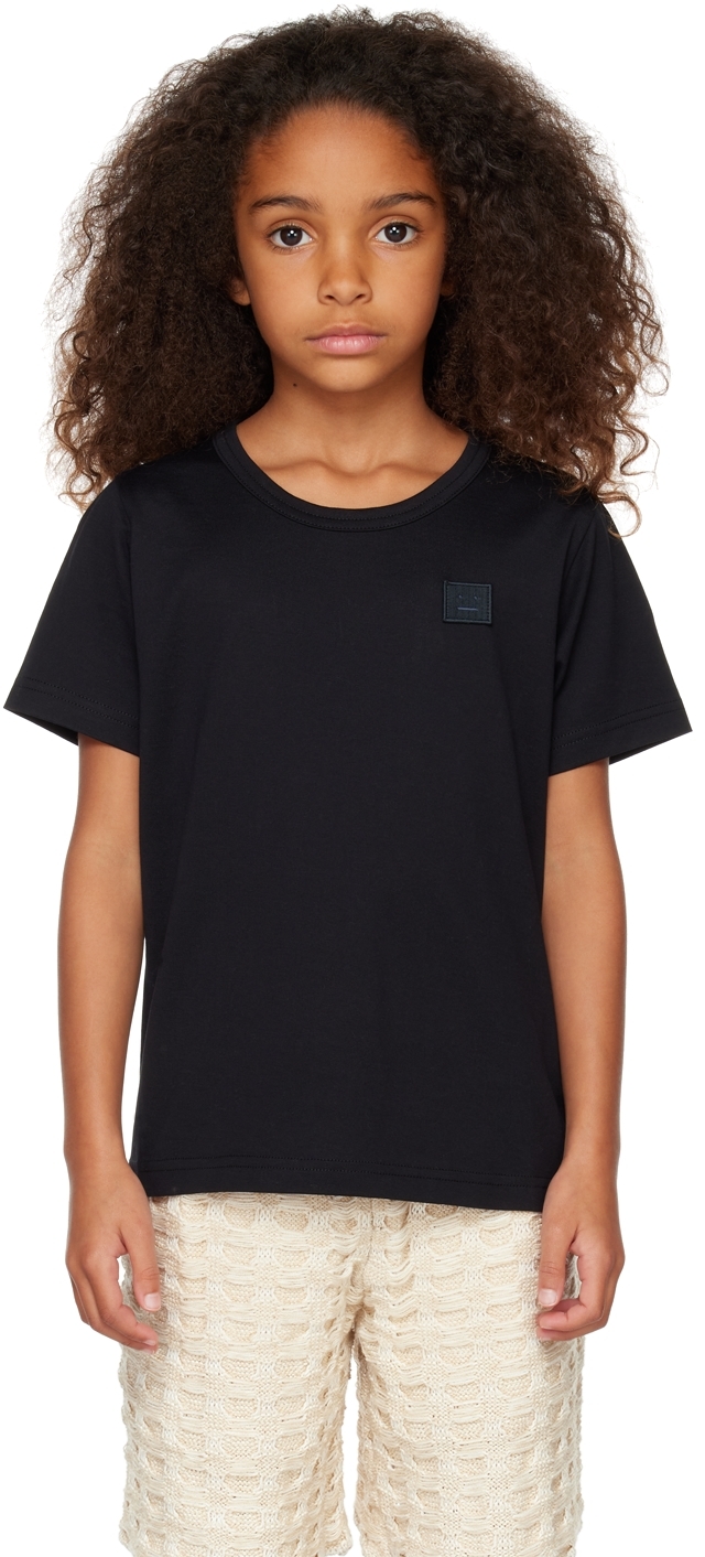 Acne Studios Kids Black Patch T-shirt