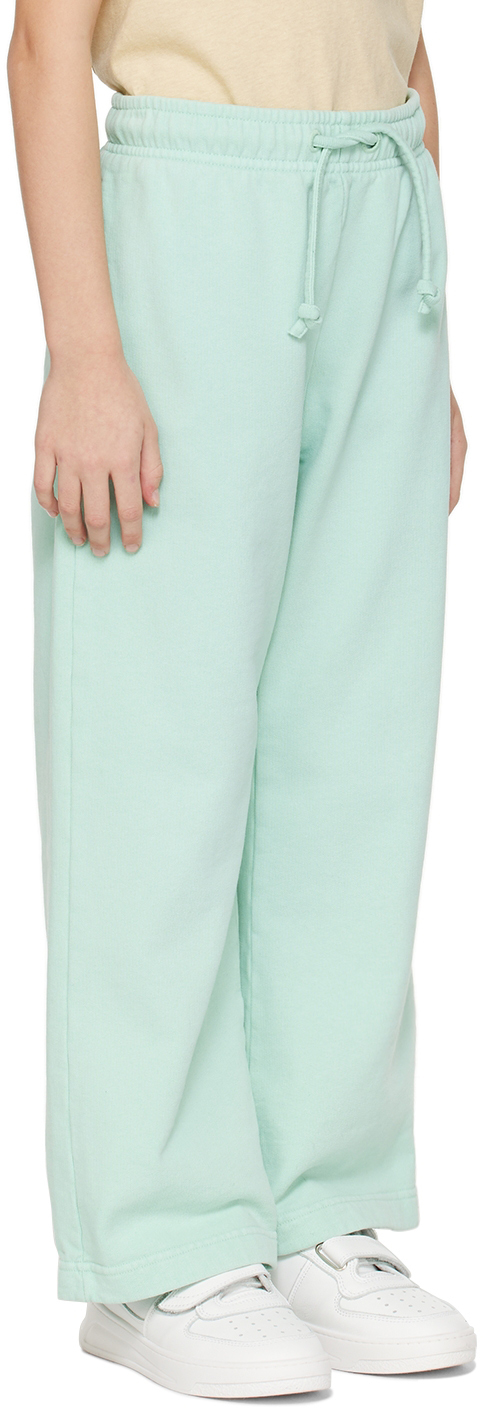 Acne Studios Kids Green Patch Sweatpants In Sea Foam Green