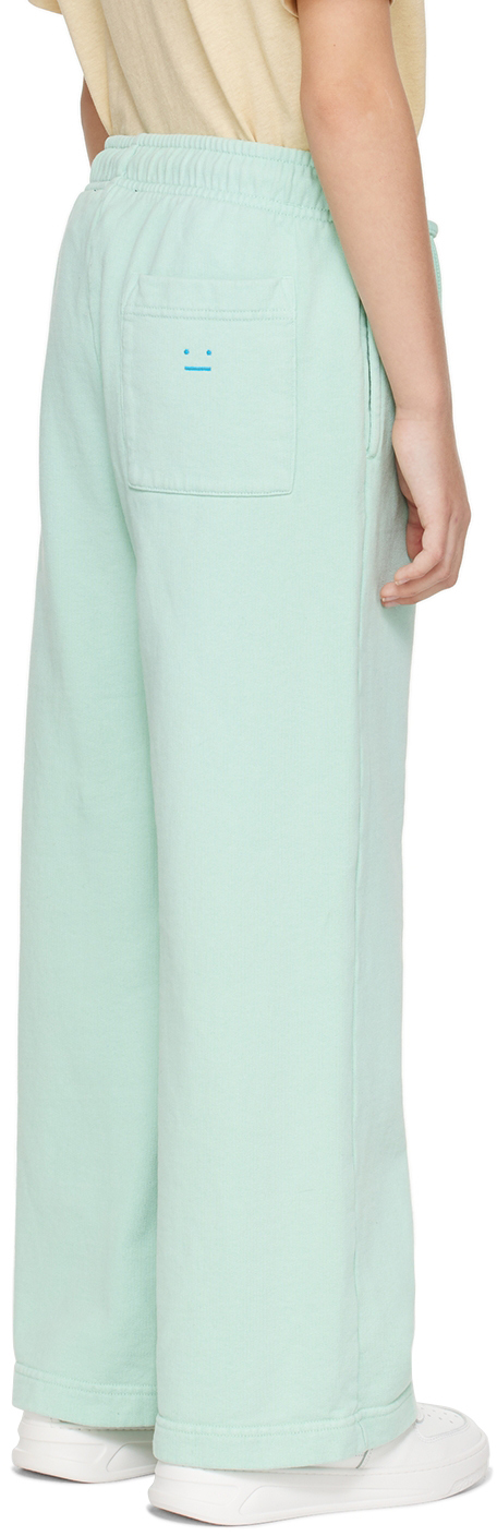 Acne Studios Kids Green Patch Sweatpants In Sea Foam Green