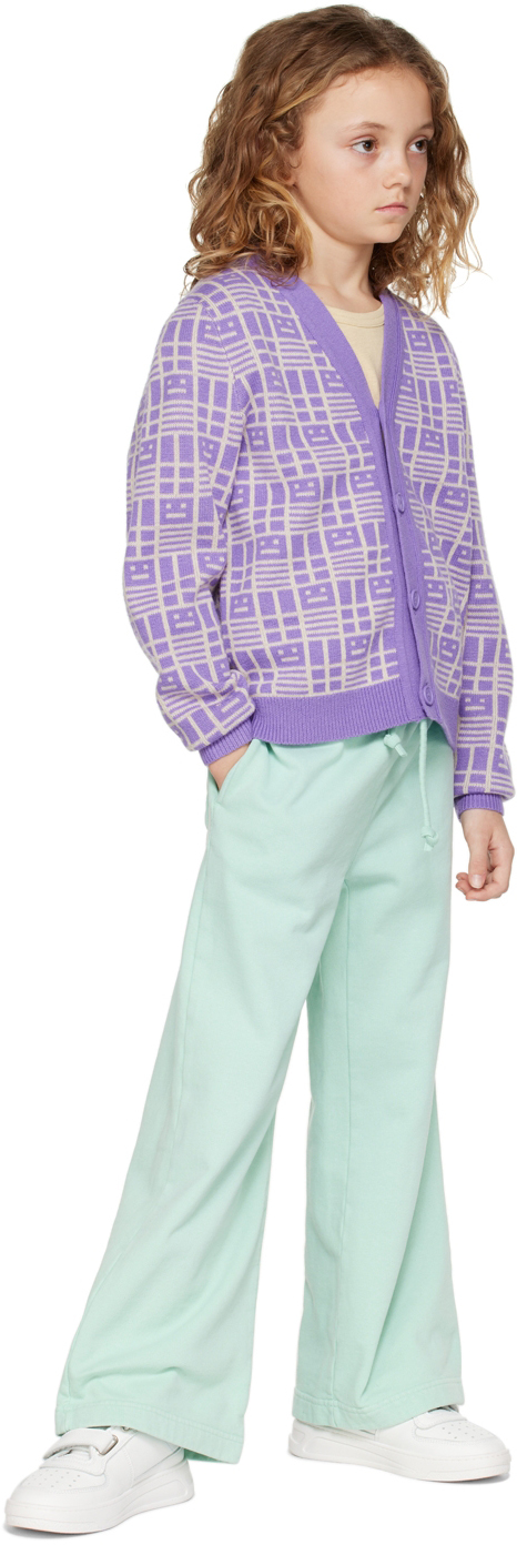 Acne Studios Kids Green Patch Sweatpants In Sea Foam Green