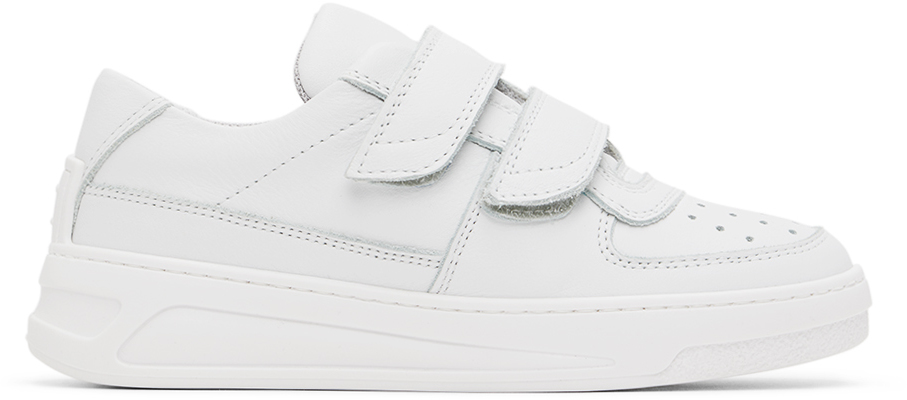 Kids White Leather Sneakers by Acne Studios