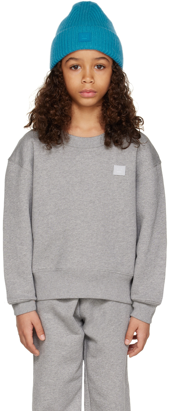 Acne Studios Kids Gray Patch Sweatshirt In Light Grey Melange