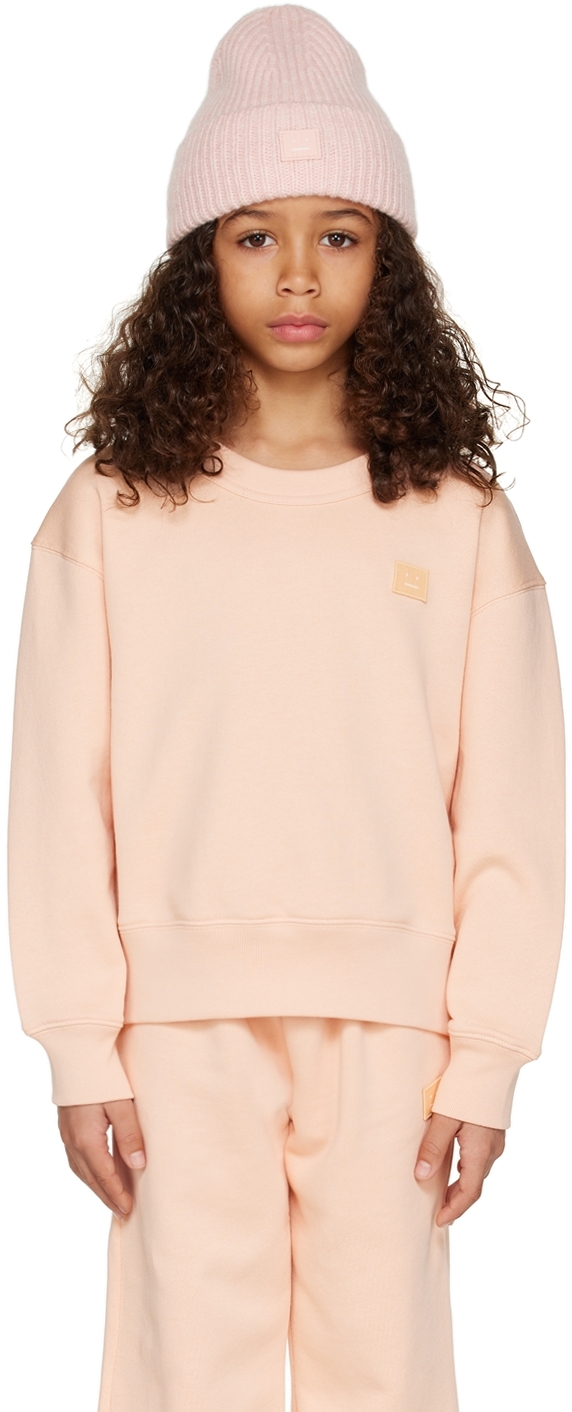 Shop Acne Studios Kids Pink Crewneck Sweatshirt In Powder Pink
