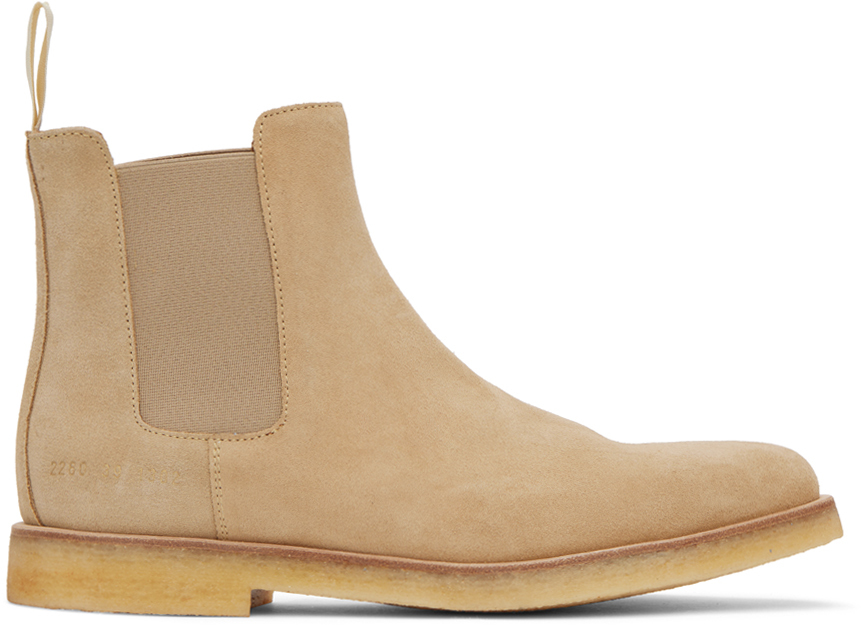 Common Projects: Tan Suede Boots | SSENSE