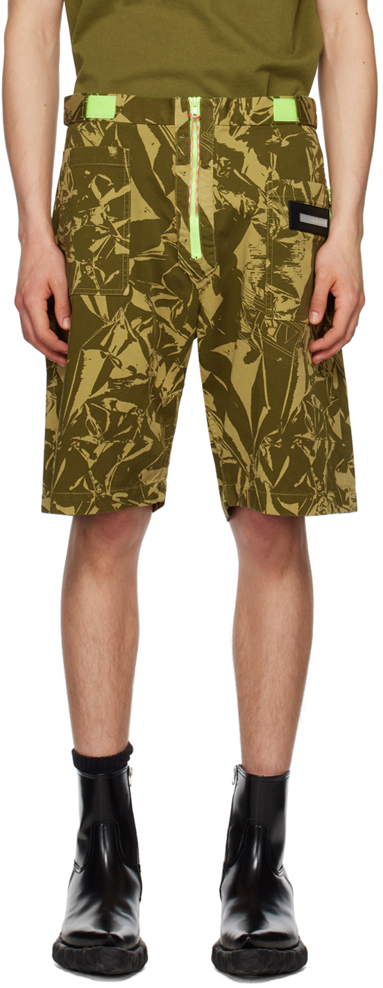 Aries Khaki Crinkle Shorts