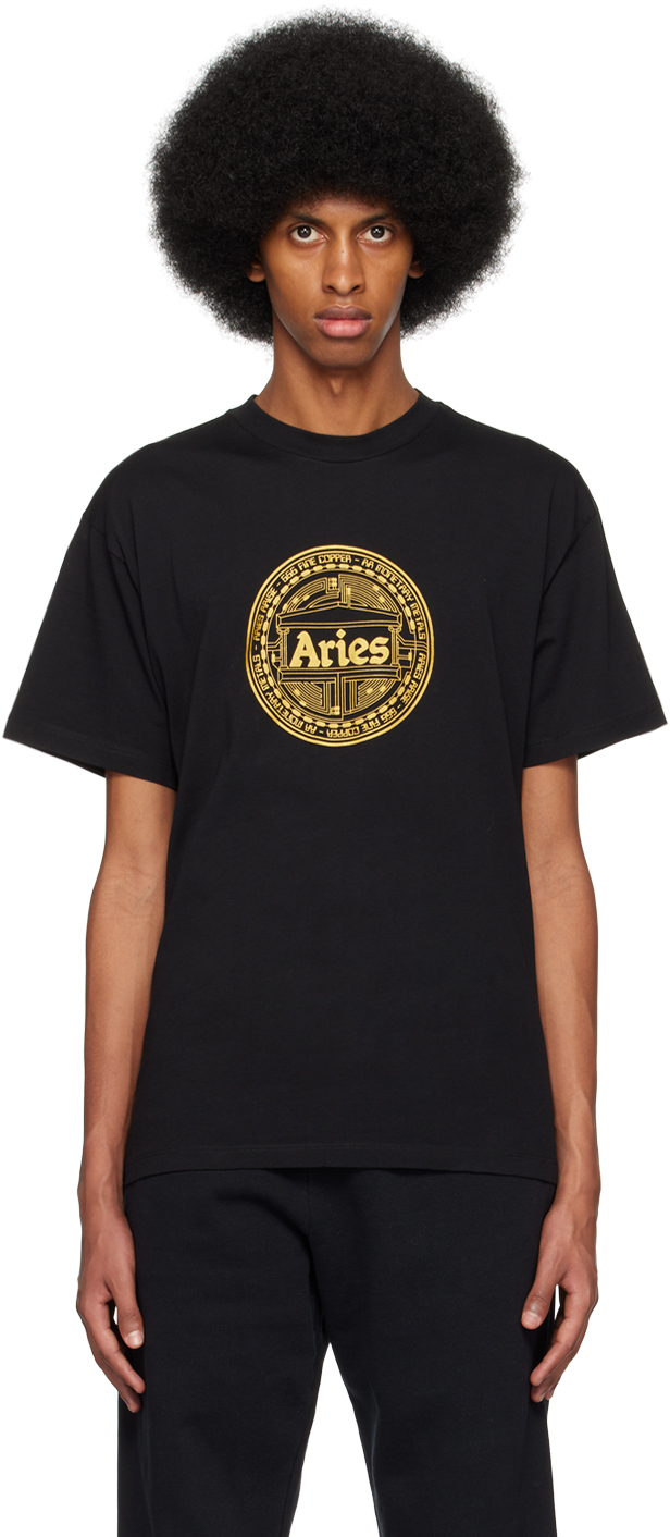 Aries Nu-money-print Cotton-jersey T-shirt In Black
