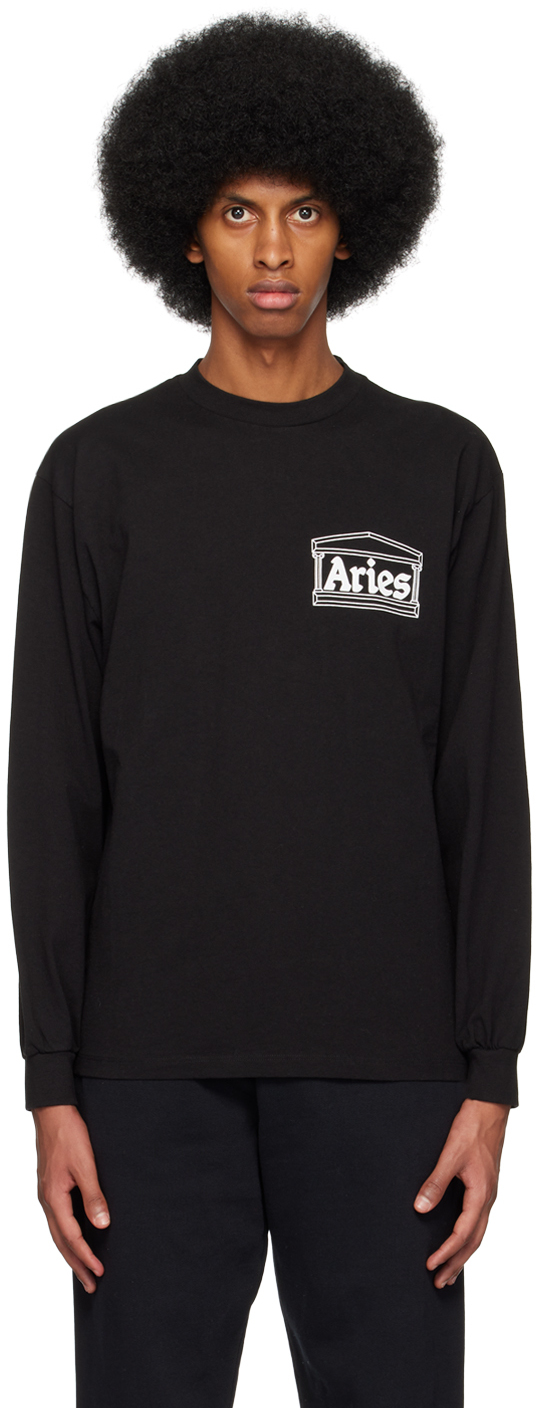 Aries Black Temple Long Sleeve T-Shirt