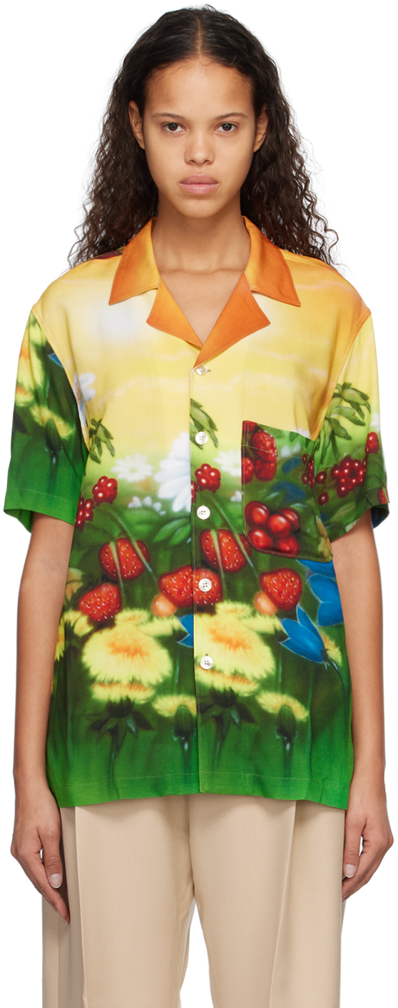 Stockholm Surfboard Club Multicolor Airbrush Shirt In Airbrush Flowers