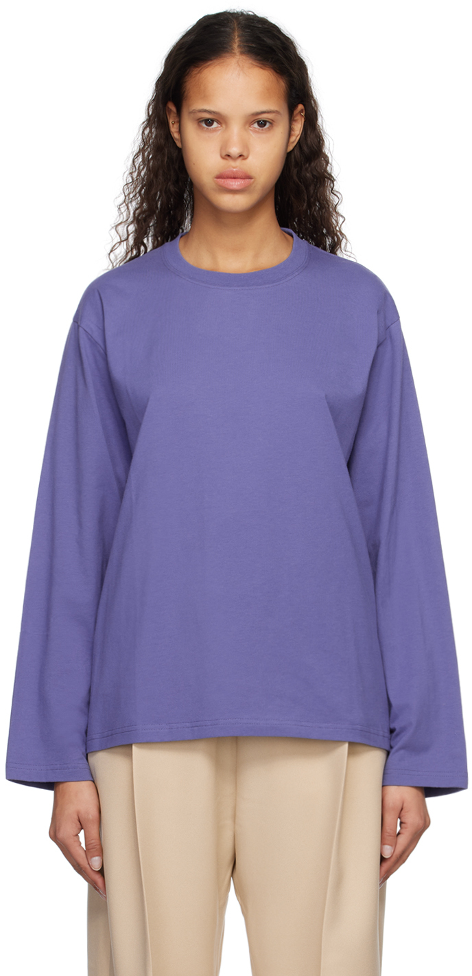 Purple Back Print Long Sleeve T-Shirt by Stockholm (Surfboard