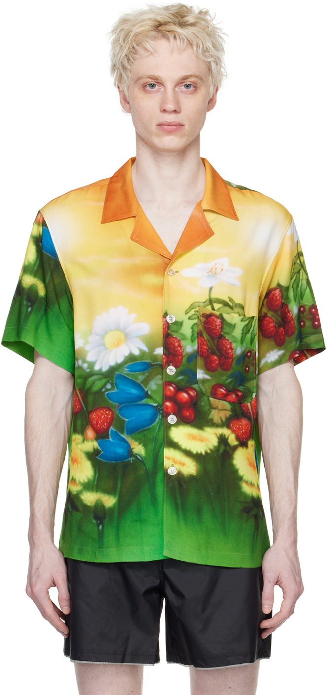 Shop Stockholm Surfboard Club Multicolor Airbrush Shirt In Airbrush Flowers