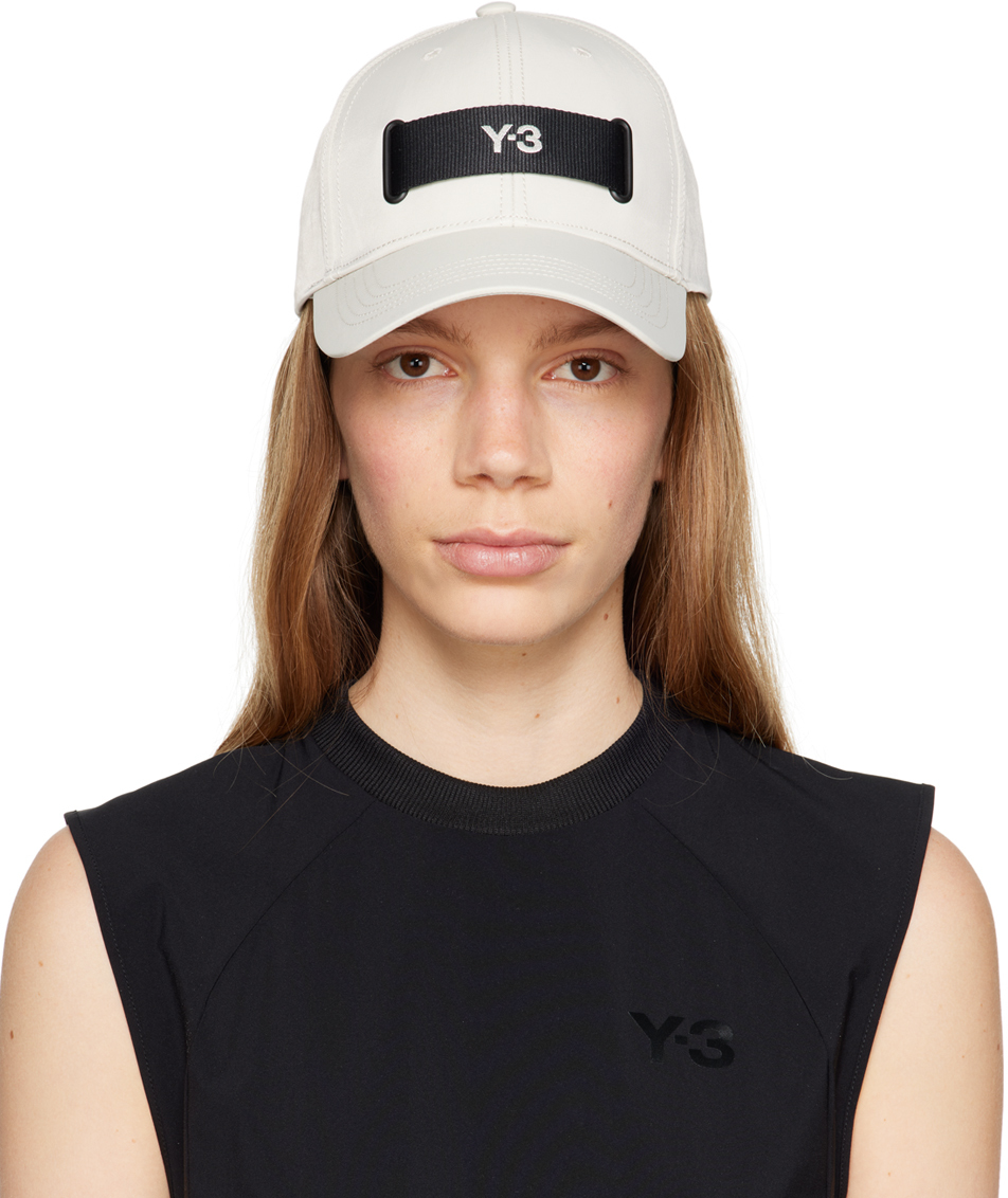 Y-3 Logo-print Baseball Hat In Beige