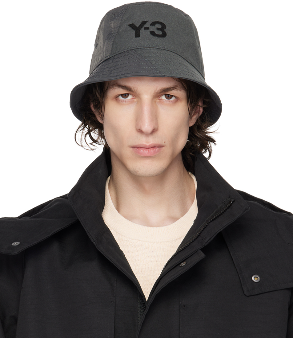 Gray Paneled Bucket Hat