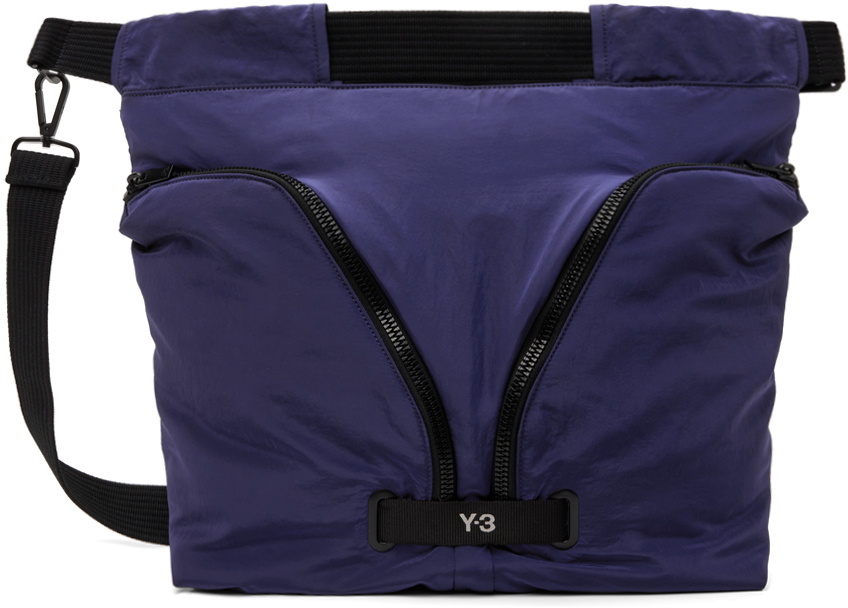 Y-3 Navy Utility Tote In Blue Rush