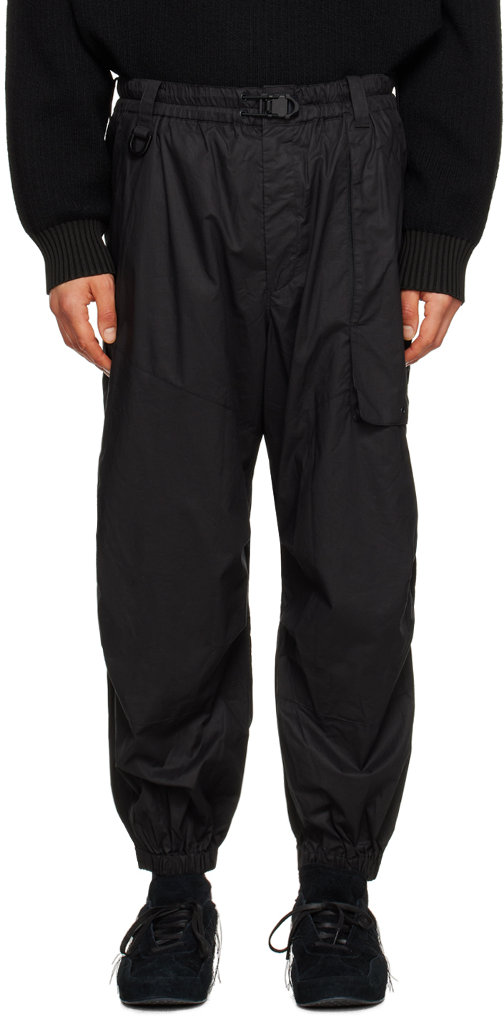 Black Cuffed Cargo Pants