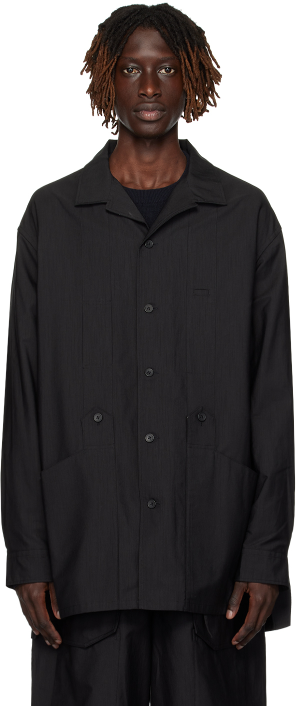 Y-3: Black Workwear Shirt | SSENSE