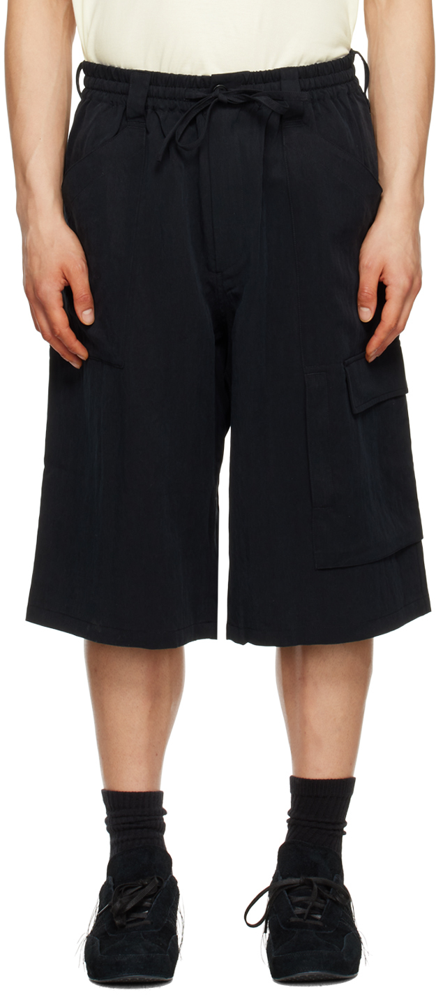 Y-3 Black Crinkled Shorts