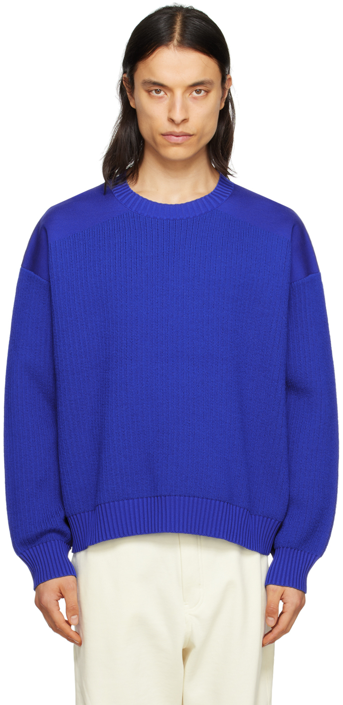 Blue Crew Sweater by Y3 on Sale