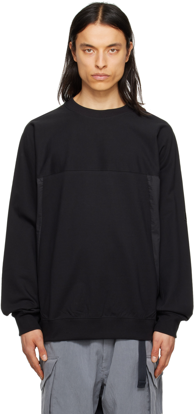Shop Y-3 Black Paneled Sweatshirt