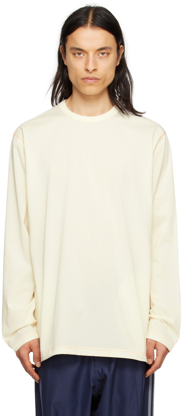 Y-3 Off-white Loose Long Sleeve T-shirt In Cream White