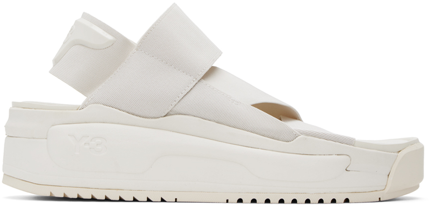 Shop Y-3 White Rivalry Sandals In Off White/off White/